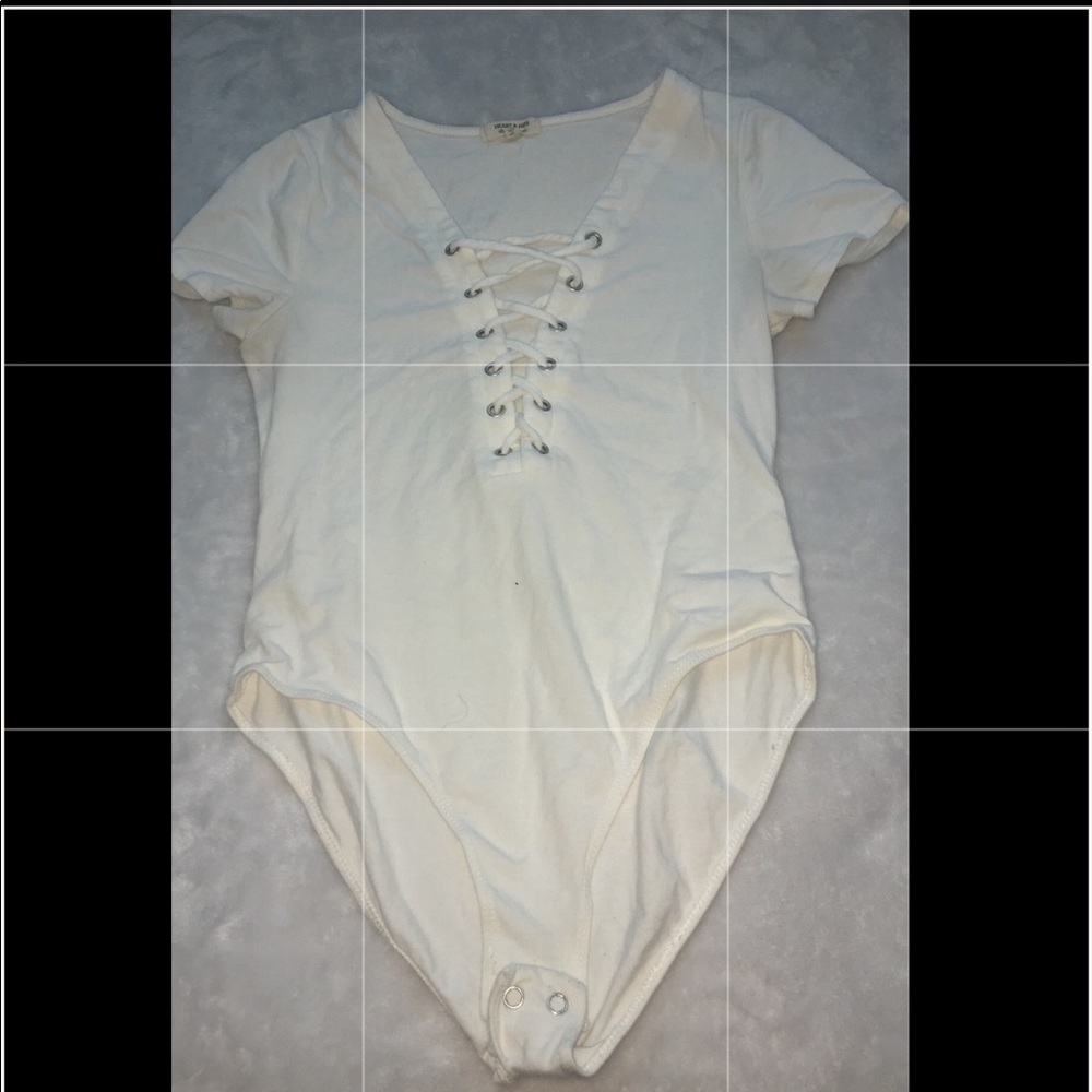 M // White bodysuit